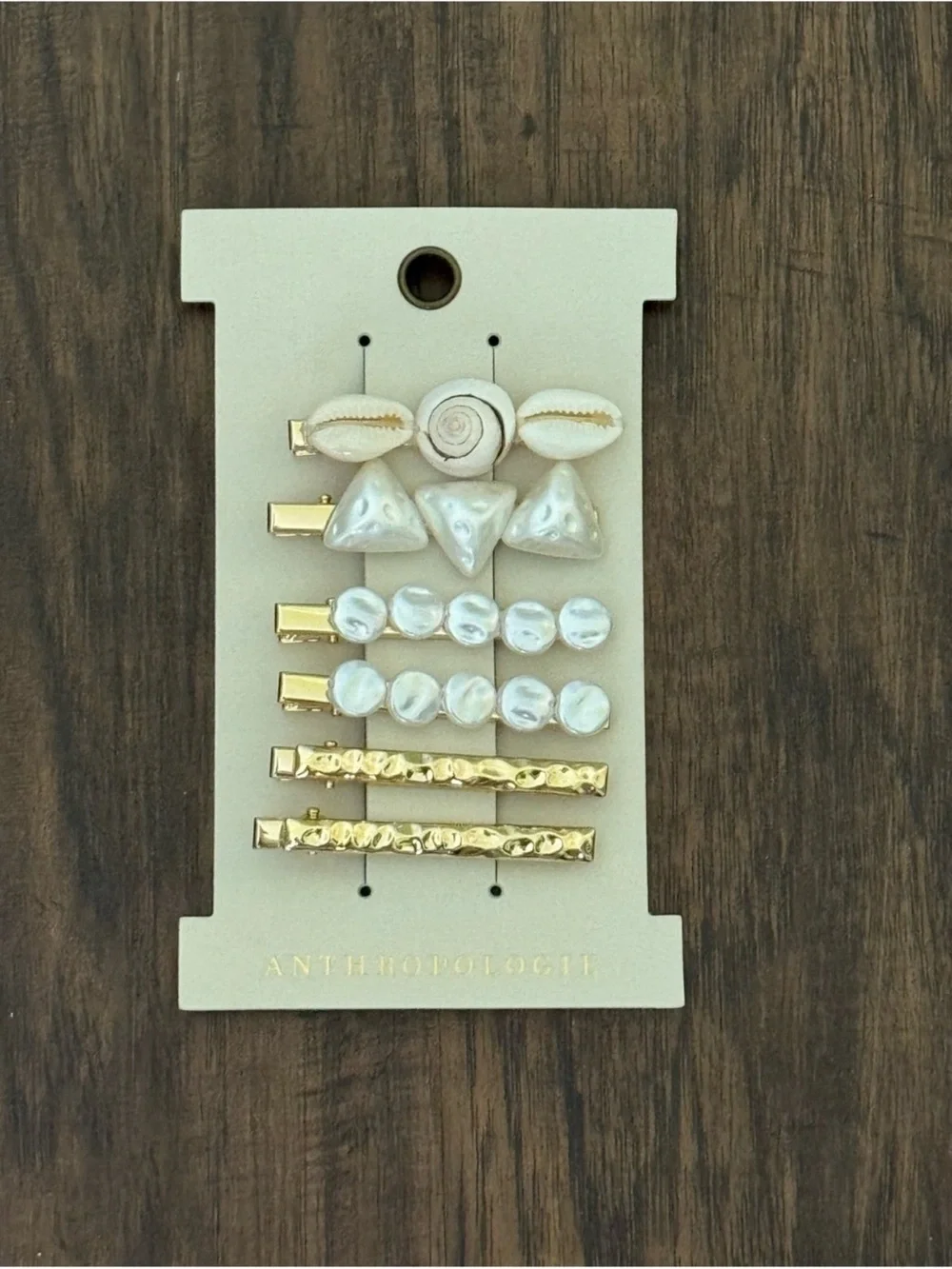 Anthropologie pearl and shell Clip Set